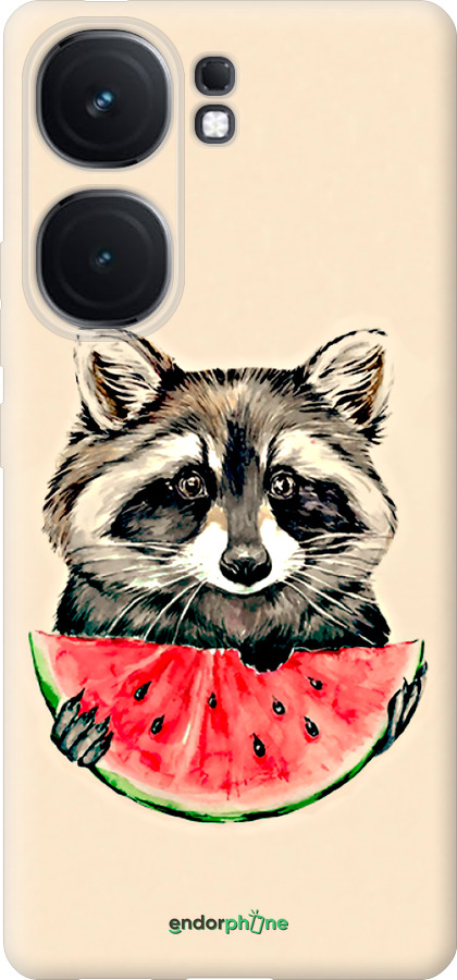 Силиконовый чехол Енотик с арбузом для Vivo iQOO Neo9 - 4605u-3631 изображение 
