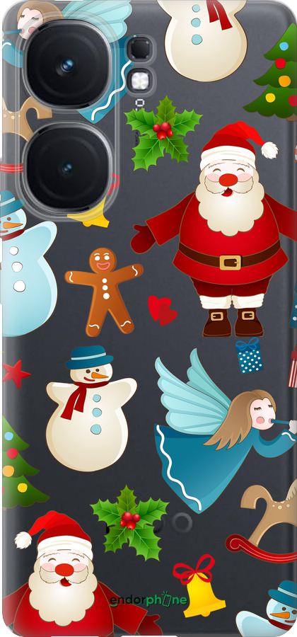 Силиконовый чехол Новогодний 1 для Vivo iQOO Neo9 - 4614u-3631 изображение 