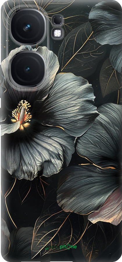 Силиконовый чехол Черные цветы для Vivo iQOO Neo9 - 6031u-3631 изображение 