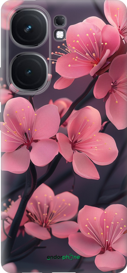 Силіконовий чехол Пурпурова сакура для Vivo iQOO Neo9 - 6075u-3631 изображение 