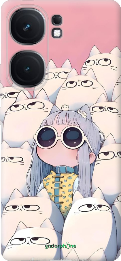 Силиконовый чехол Малышка с котами для Vivo iQOO Neo9 - 6295u-3631 изображение 