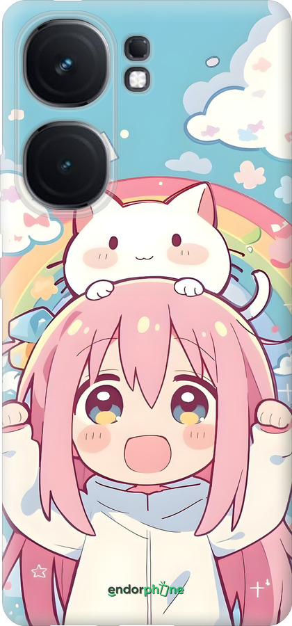 Силиконовый чехол Девочка аниме радуга для Vivo iQOO Neo9 - 6304u-3631 изображение 