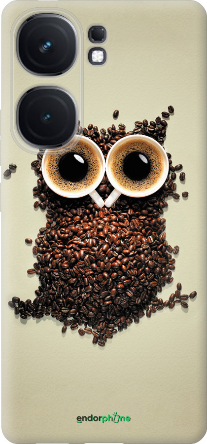 Силиконовый чехол Сова из кофе для Vivo iQOO Neo9 - 777u-3631 изображение 