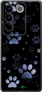 Силиконовый чехол С синими отпечатками лап для Vivo S16 Pro - 6441u-3123 изображение 