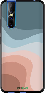TPU чехол С синими и розовыми волнами в стиле ретро для Vivo V15 pro - 6532b-1763 изображение 