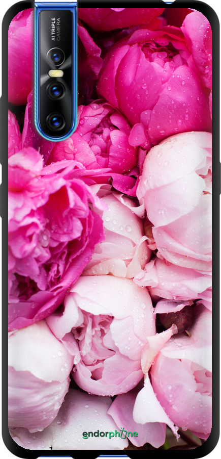 

Custodia in TPU nero Peonie rosa" for Vivo V15 pro"