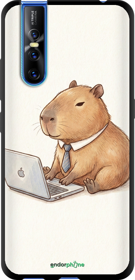 TPU чехол Funny Capybara CEO Working для Vivo V15 pro - 6777b-1763 изображение 