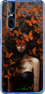 2D пластиковый чехол Девушка с оранжевыми бабочками для Vivo V15 pro - 5941t-1763 изображение 