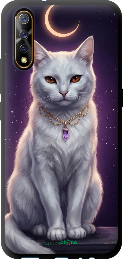 TPU чехол Mystic White Cat Gothic Dark Purple Gold для Vivo V17 Neo - 6805b-1764 изображение 