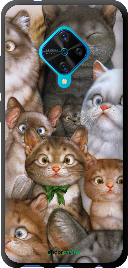 

TPU чорний чохол "Коти" для Vivo V17