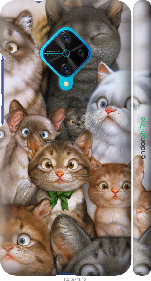 

3D пластиковий матовий чохол "Коти" для Vivo V17