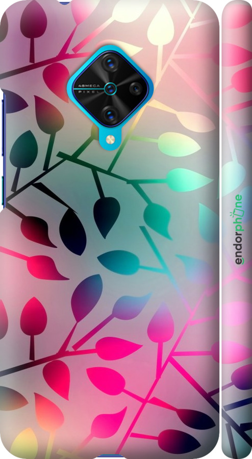 

3D пластиковий матовий чохол "Листя" для Vivo V17