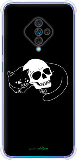 Силикон с усиленными углами чехол С изображением кота и черепа для Vivo V17 - 6491sp-1819 изображение 