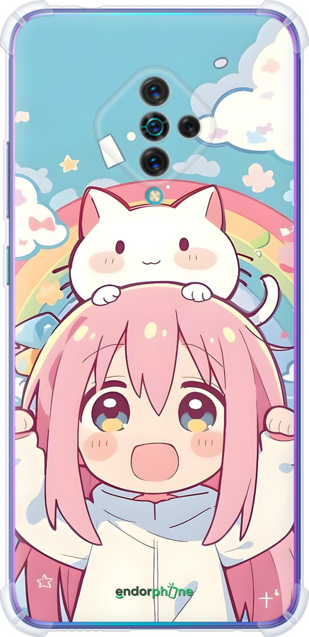 Силіконовий протиударний с посиленими кутами чехол Девочка аниме радуга для Vivo V17 - 6304sp-1819 изображение 