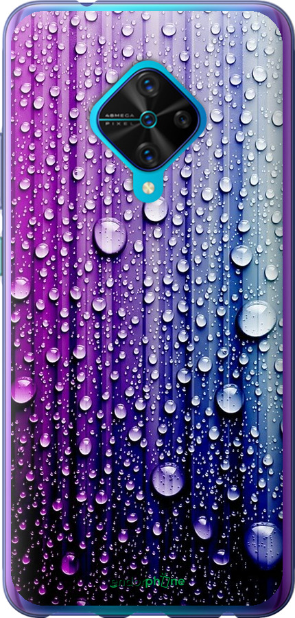 

2D пластиковий чохол "Краплини води" для Vivo V17, Синій
