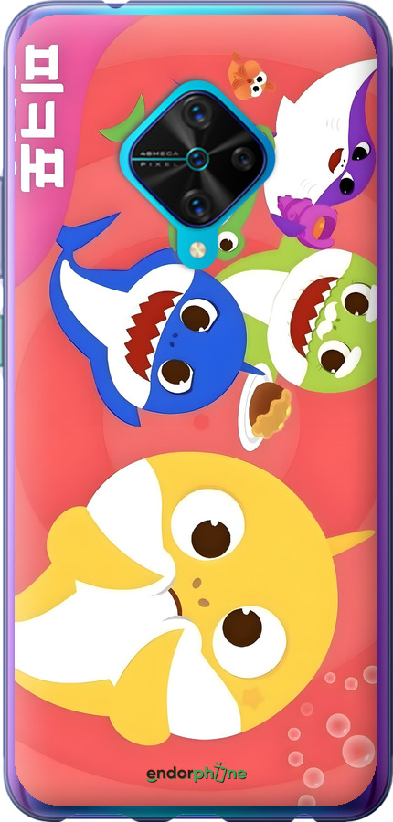 Силиконовый чехол Бейби Шаркс для Vivo V17 - 6305u-1819 изображение 