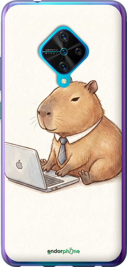 Силиконовый чехол Funny Capybara CEO Working для Vivo V17 - 6777u-1819 изображение 