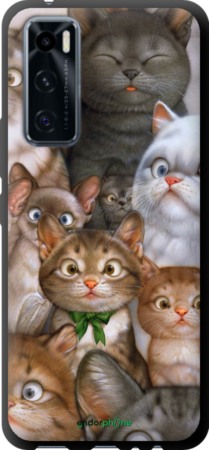 

TPU чорний чохол "Коти" для Vivo V20 SE