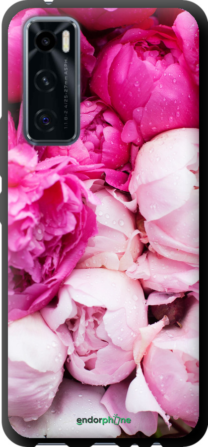 

Custodia in TPU nero Peonie rosa" for Vivo V20 SE"