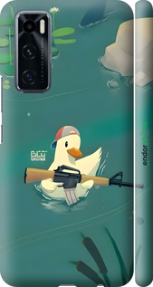 3D пластиковий матовий чехол Каченя з автоматом для Vivo V20 SE - 6356m-2128 изображение 