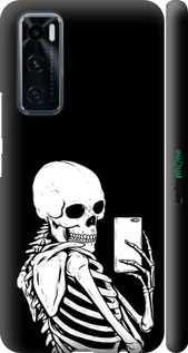 3D пластиковий матовий чехол Скелет робить Selfie для Vivo V20 SE - 6535m-2128 изображение 
