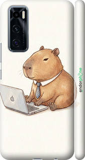 3D пластиковий матовий чехол Funny Capybara CEO Working для Vivo V20 SE - 6777m-2128 изображение 
