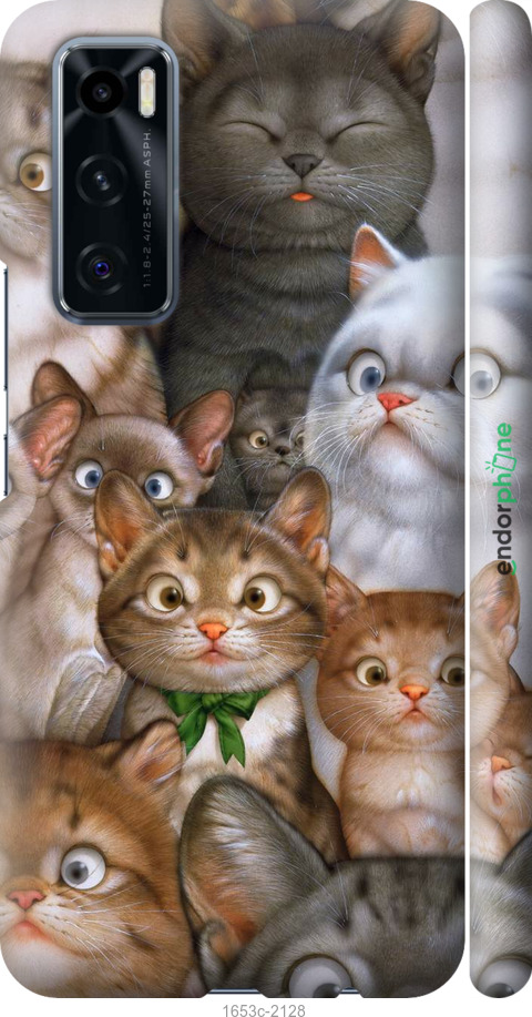 

3D пластиковий матовий чохол "Коти" для Vivo V20 SE