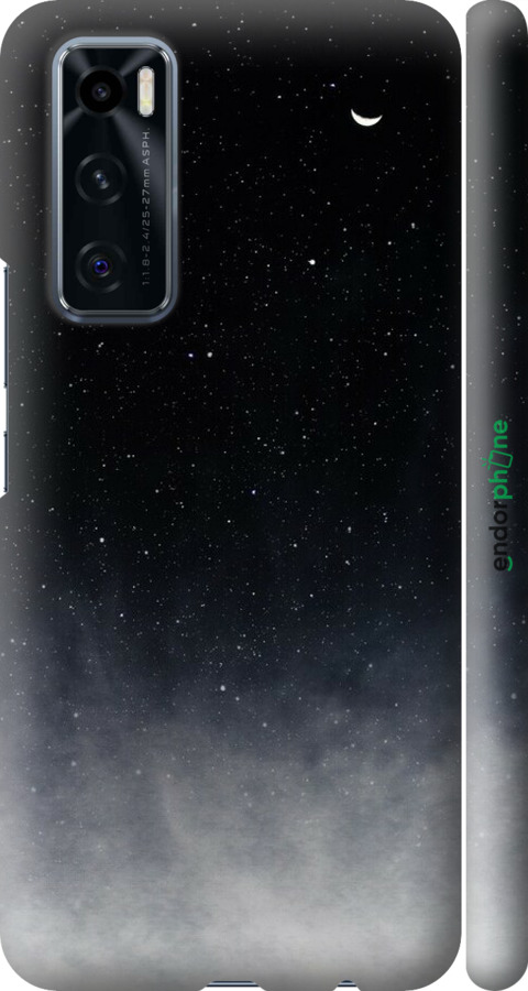 3D пластиковий матовий чехол Голубые облака, Голубая луна для Vivo V20 SE - 6396m-2128 изображение 