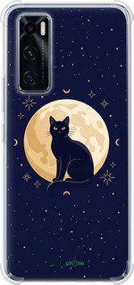 Силіконовий протиударний с посиленими кутами чехол Cute Cat Celestial/Witchy для Vivo V20 SE - 6787sp-2128 изображение 