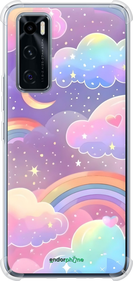 Силикон с усиленными углами чехол Облака и радуга для Vivo V20 SE - 6312sp-2128 изображение 