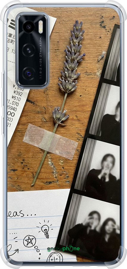 Силіконовий протиударний с посиленими кутами чехол Aesthetic Scrapbook Collage для Vivo V20 SE - 6773sp-2128 изображение 