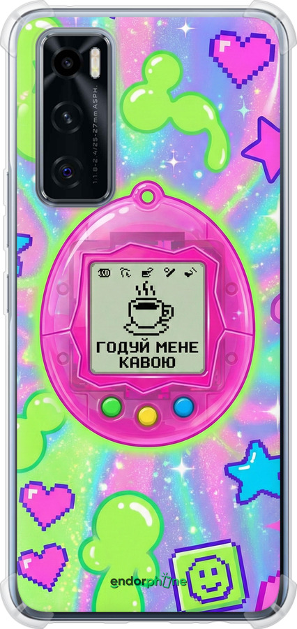 Силіконовий протиударний с посиленими кутами чехол Y2K Aesthetic Retro Pet: Годуй мене кавою для Vivo V20 SE - 6784sp-2128 изображение 