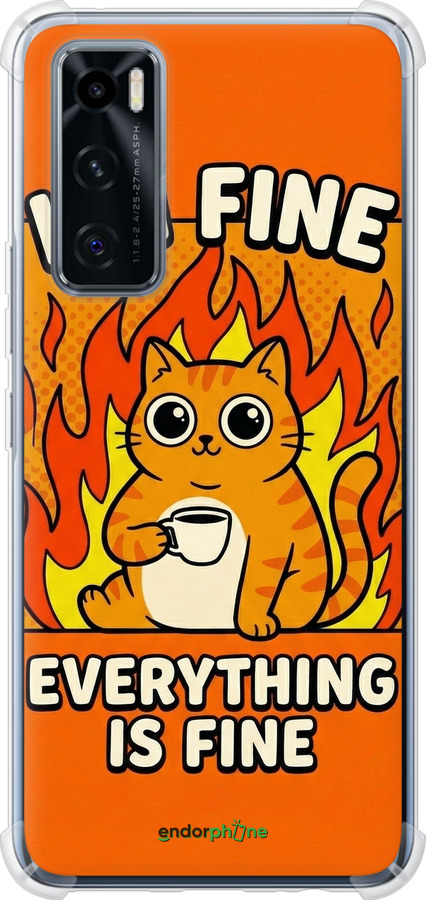 Силіконовий протиударний с посиленими кутами чехол Funny Cat для Vivo V20 SE - 6786sp-2128 изображение 