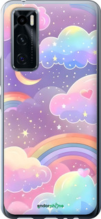 Силиконовый чехол Облака и радуга для Vivo V20 SE - 6312u-2128 изображение 