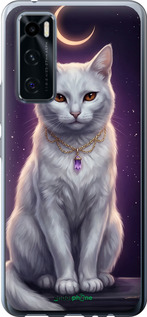 Силиконовый чехол Mystic White Cat Gothic Dark Purple Gold для Vivo V20 SE - 6805u-2128 изображение 