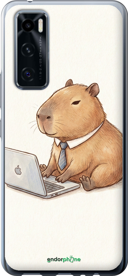 Силиконовый чехол Funny Capybara CEO Working для Vivo V20 SE - 6777u-2128 изображение 