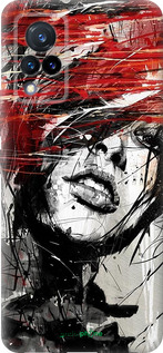 Силиконовый чехол Лицо девушки для Vivo V21 - 1162u-2368 изображение 