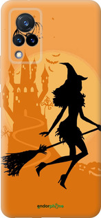 Силиконовый чехол Ведьма на метле для Vivo V21 - 1184u-2368 изображение 