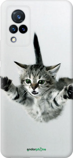 Силиконовый чехол Летящий котёнок для Vivo V21 - 2322u-2368 изображение 