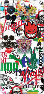 Силиконовый чехол Many different logos для Vivo V21 - 4022u-2368 изображение 