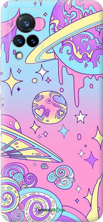 Силиконовый чехол Розовая галактика для Vivo V21 - 4146u-2368 изображение 