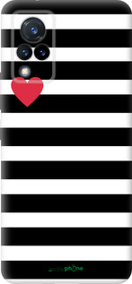 Силиконовый чехол Черно-белые полосы для Vivo V21 - 4461u-2368 изображение 