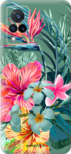 Силиконовый чехол Тропические цветы v1 для Vivo V21 - 4667u-2368 изображение 