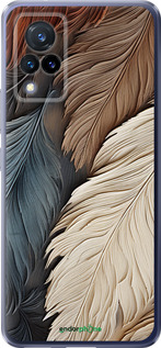 Силиконовый чехол Листья в стиле бохо для Vivo V21 - 5643u-2368 изображение 