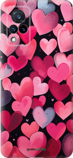 Силиконовый чехол Сердечки 4 для Vivo V21 - 5662u-2368 изображение 