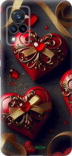 Силиконовый чехол Сердечки v4 для Vivo V21 - 5834u-2368 изображение 