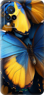 Силиконовый чехол Желто-голубые бабочки для Vivo V21 - 6046u-2368 изображение 
