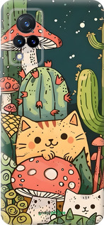 Силиконовый чехол Коты грибы для Vivo V21 - 6321u-2368 изображение 
