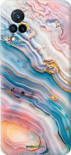 Силиконовый чехол Мрамор красивый для Vivo V21 - 6376u-2368 изображение 