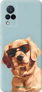 Силиконовый чехол Пес в очках для Vivo V21 - 6381u-2368 изображение 